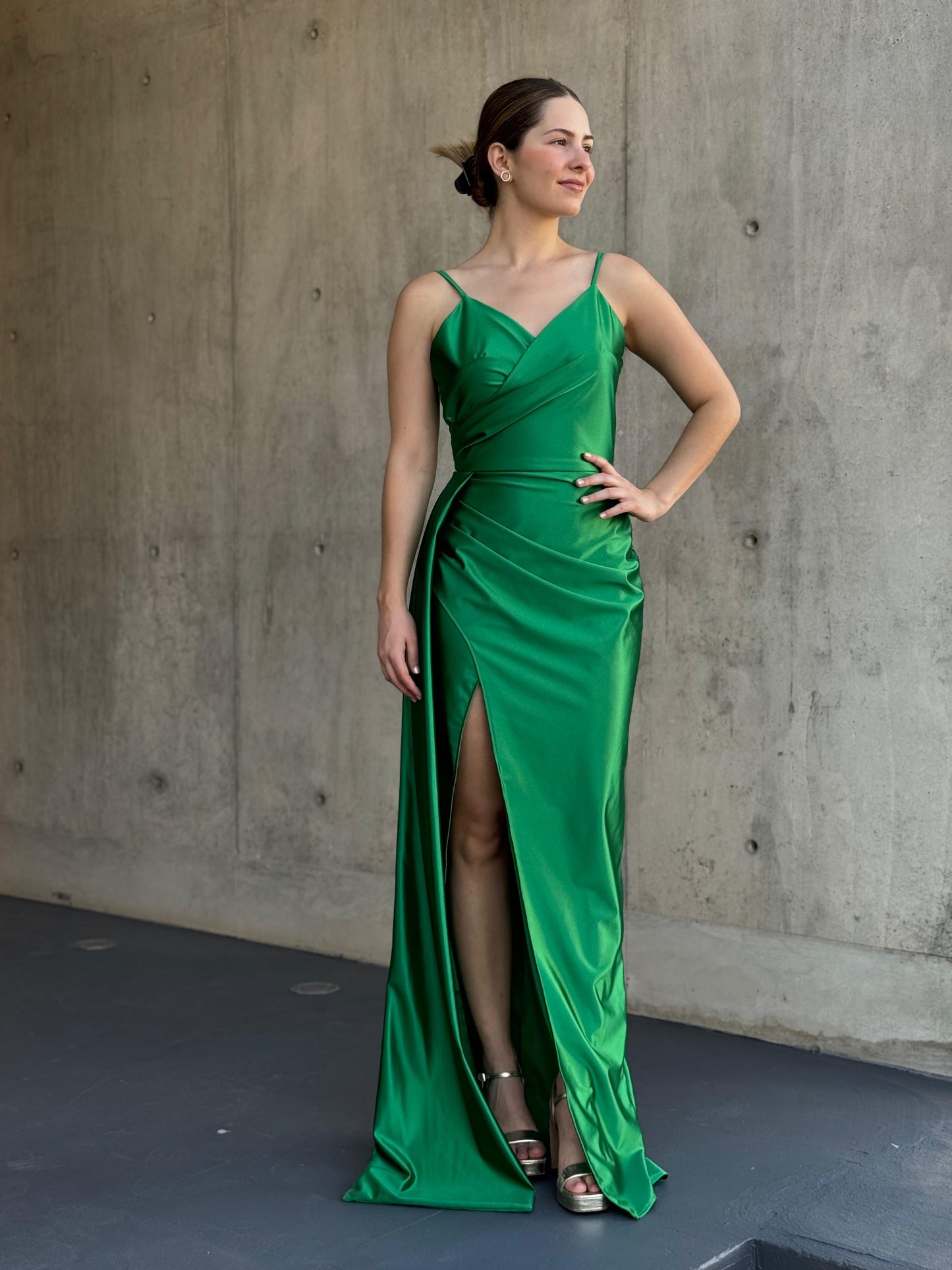 Vestido Amelie verde esmeralda