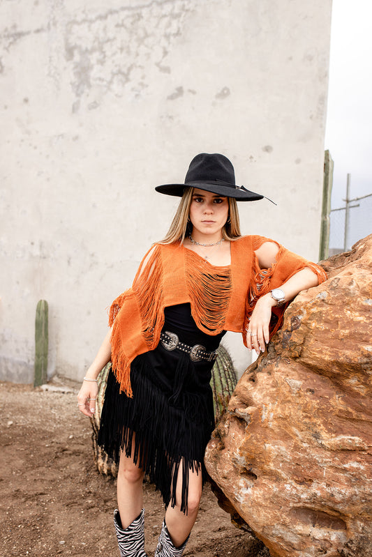 Blusa Corta Naranja Terracota